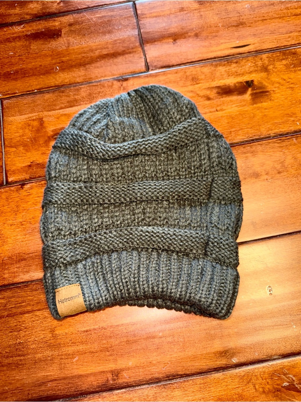 NWOT- HATROMM Grey Slouchy Oversized Knit Beanie Hat | One Size